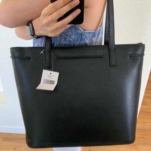 KATE SPADE BLACK LEATHER TOTE - Picture 3 of 6